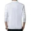 Spring Mens Tshirt Stojak z długim rękawem Podstawowa solidna koszulka bluzki Top Casual Cotton T-shirt Men Undershirt 240106