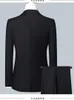 Hoge Kwaliteit Blazer Vest Broek Mannen Eenvoudige Zakelijke Elegante Mode Sollicitatiegesprek Gentleman Pak Slanke 3 stuk 240106