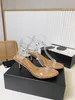 Frau Nova 105 Riemchensandale Designer-Luxus-PVC-Slip-Sandale Vielseitige modische High-Heel-Sandalen mit Absatz für die Freizeit im Freien