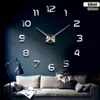 Srebrny wskaźnik Nowe zegary ścienne Zegar EnOj de Pared Watch 3D DIY Acryl Mirror Naklejki kwarcowe nowoczesne dekoracje domowe t20060279n