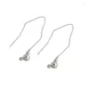 Orecchini pendenti in argento sterling massiccio 925 lucido per donne infila mini Mikey Mouse con nappa lunga