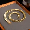 designer jewelry cuban chain necklace wholesale necklaces 18k gold Custom gold cuban link 24k gold u miami chain 10mm 12mm 15m hip hop necklaces designer