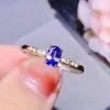 Cluster Rings Colife Jewelry Tanzanite Wedding Ring 4mm 6mm Natural For Engagement 925 Silver