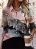 Bluzki damskie Koszula Spring Autumn Tops Fahshion 3D Marble Print Long Rleeve Labia luźne koszule bluzka odzieżowa bluzka odzieżowa