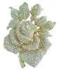 Magnifique 532 cristal autrichien clair Rose fleur broche pendentif EE02994C15 240106