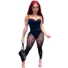 Kvinnors tvåbitar byxor 10 grossistkvinnor Sexig ärmlösa bodysuits Se genom spetsar Leggings Set Summer Sheer Outfits Night Club Wear