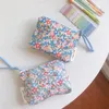 Sacs à cosmétiques Mini sac de maquillage en coton, petite fermeture éclair, organisateur intérieur de fleurs pour femmes et enfants, petits porte-monnaie en tissu, portefeuilles