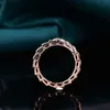 6WHM Designer Luxury Jewelry Bvlger B-Home Band Rings Mosang Shibaos Rose Fashion Full Diamond Open Snake Ring 925 Pure Silver Plated 18k Gold Non Fading Female