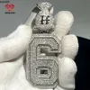 Designer de jóias venda quente hip hop s925 vvs moissanite diamante prata fazendo carta gelado para fora personalizado jóias finas moissanite pingente