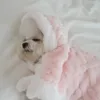 犬の家のための温かい毛布のぬいぐるみコートマントの子犬服テディ服犬のセーター冬240106
