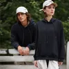 AL Yoga Sweatshirts Double Take Kapuzenpullover City Sweat Pullover Hoodies Mann und Frauen Warm Loose Jogger Sportswear Freizeitjacke Silber 3D-Logo auf der Brust