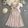 Party Dresses Sequin Long Dress Female Fashion Ekegant Evening Host Toast Gown Women Sexy V-Neck Short Sleece Birght Silk