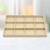 Jewelry Pouches Shape 12 Grid Tray Simple Ring Display Rack Burlap For Store Shop