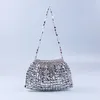 Taille Taschen Handgemachte Silber Gold Flache Perle Für Frauen Perlen Bolsa Stricken Große Größe Knödel Mode Trend Eine Schulter Handtasche