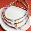 Ожерелья с подвесками, разноцветные бисерные 26 букв A-z, ожерелье из нержавеющей стали для женщин, колье со словами любви, модные ювелирные изделия для девочек, подарок