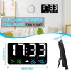 Wall Clocks Digital Clock Large Display 11.5Inch USB LED Alarm For Bedrooms With Weather Station