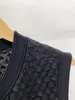 Ny Sandro Hollow V-hals stickad klänning 2023 Black Basic Casual Dresses