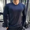 男性コンプレッションTシャツトップスオムジムスポーツランニング衣料品フィットネスタイト長袖ティードライフィットラッシュガードMMAスウェットシャツ240106