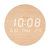 Horloges murales Accueil Bois Couleur Salon Log Smart Clock Moderne Creative Digital LED Lumineux Étude Bureau Boutique Décoration