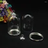 Pendanthalsband 50Set/Lot 30 20mm Clear Tube Bell Jars Glass Globe Classic Base Beads Cap Viage Fashion Necklace Cover Dome