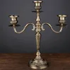 Ljushållare 3-Arms5-Arms Bronze Metal Weddlestick Decoration Candle Stand Light Holder For Home Decor 240106