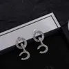 S925 zilveren oorbellen ontwerper oorbel brief voor vrouwen charme oorbel voor bruiloft sieraden