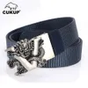 Cukup Design exclusivo v Pattern Biftles Metal Metal Men's Good Quality Canvas Belts Men Acessórios 3 5cm Largura CBCK2662916