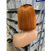 Cheveux humains brésiliens 1B/99J 1B/Orange couleur naturelle 2X6 dentelle fermeture Bob perruque 10-16 pouces Ombre couleur vierge cheveux dentelle perruques