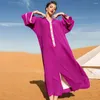 Abbigliamento etnico Marocchino Caftano 2024 Donne Musulmane Con Cappuccio Maxi Abito Dubai Abaya Islamico Arabo Abito Abito Del Partito Jalabiya Turchia