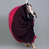 Stage Wear Espagnol Flamenco Gypsy Lady Jupe Danse Pratique Femmes Deux Couleurs Des Deux Côtés Laçage Longue Grande Performance Swing