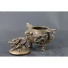Decorative Figurines Exquisite Hand Carved Old Mark Brass Copper Dragon Incense Burners