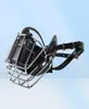 Preto Grande Médio Cão Focinho Metal Wire Basket Couro Antibite Máscaras Boca Capa Bark Mastigar Focinho Pet Máscara de Segurança Respirável 2017236903