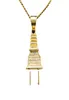 Ny ankomst Hip Hop Plug Pendant Halsband 18K Verklig guldfärg för män Kvinnor Hiphop Jewelry4502686