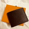 Hoge kwaliteit portemonnee ontwerper heren tweevoudig canvas s kaarthouder zak en doos