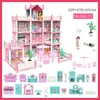 Enfants Montessori House 3d Assemblé Castle Castle Manual Doll House Villa Princess Castle Girl's Toy Birthday Gift Toy Hous 240106