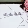 Designer ketting luxe sieraden set nieuwe collectie handgemaakte 925 sterling zilveren ronde geslepen witte topaas CZ diamanten edelstenen vrouwen stud oorbel hanger