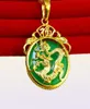 Cadena con colgante de jade con diseño de dragón, collar con colgante circular para mujer relleno de oro amarillo de 18 quilates, regalo con 5549101