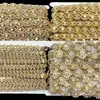 9MeTers Gold Tone Acrylic Diamond Chain Lace Diy Shoes Hats Excesssories Lace Clothing Sholming 240106