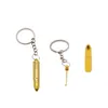 rass Bullet Shape Wax Dab Tool With Key Chain Metal Snuff Spoon 52 MM Sniffer Snorter Powder Hoover Hooteer Snuff Tobacco Pipe Shovel Smoking Water Pipes