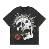 Hellstar t Shirt Rappe Erkek Kadın Tshirt rapçi yıkanmış gri siyah ağır zanaat unisex kısa kollu üst cadde moda retro cehennem kadın tişört tasarımcıları tees h1