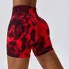 Tie Dye Seamless Fitness Shorts Kvinnor Hög midja Push Up Gym Scrunch Butt Workout Sport Tights Pants Running Yoga 240106