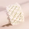 Braccialetti con ciondoli Semplicità geometrica Righe multiple alla moda Bracciale elastico con perle allargate Creatività elegante per le donne