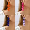 Boucles d'oreilles pendantes en forme de pétales de fleurs pour femmes, bijoux longs, tendance, luxe, élégant, été, plage, fête de mariage, 2024