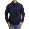 Sudaderas con capucha para hombre 2024 Primavera y otoño Moda Casual Sólido Ajuste Cuello alto Suéter deportivo