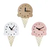 Horloges murales horloge forme de crème glacée suspendue décoration de la maison chambre à coucher