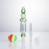 Headshop666 NC011 Dab Rig Pipes à fumer Style calebasse barboteur verre eau Bong sac ensemble 10mm titane quartz céramique pince à ongles pot en silicone Dabber outil étui à fermeture éclair