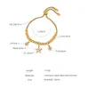Ladies Gold Diamond Starfish okrągły wisiorek Bransoletka z koraliki stali nierdzewna Wyjątana 18 -karatowa złota biżuteria biżuteria