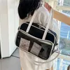 Avondtassen Transparante Tote Bag Dames 2024 Zacht Leer Grote Capaciteit Enkele Schouder Messenger Class Handtas Voor Meisjes