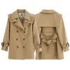 Mode vêtements d'extérieur pour filles coupe-vent à manches longues vêtements pour enfants automne épaissir Trench chaud pour 4-12 ans adolescents filles manteaux 240106