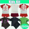 23 24 Sane Kimmich Kids Kit Soccer Jerseys Goretzka Coman Davies Sarr Muller Home Away 3rd målvakt Fotbollströjor